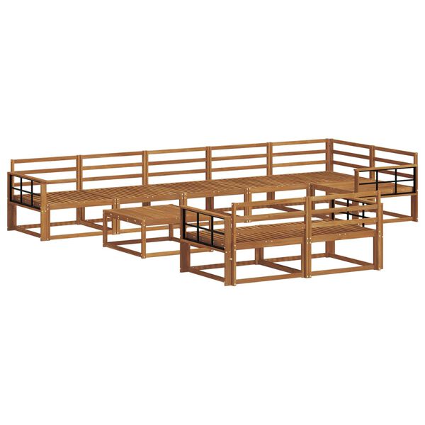 vidaXL Lauko sofos komplektas 9 pcs Natūrali Kietos akacijos mediena