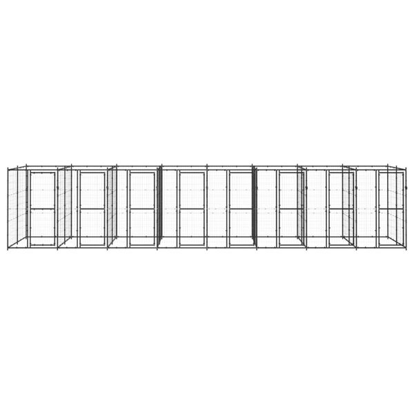 vidaXL Lauko voljeras &scaron;unims, plienas, 19,36m&sup2;