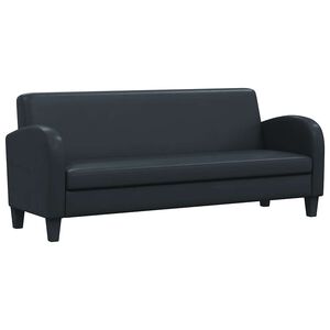 vidaXL Trivietė sofa, dirbtinė oda, juoda