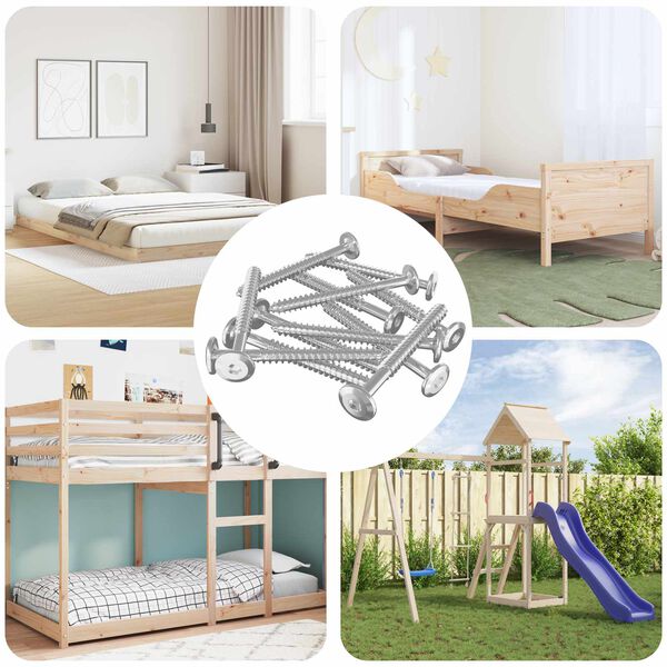 vidaXL Mediniai varžtai 12 pcs Sidabro M6 x 70 mm Plienas