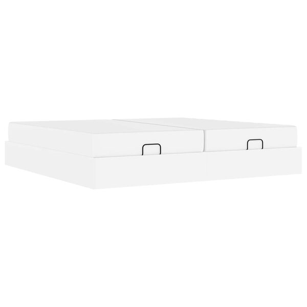 vidaXL Lovos rėmas su čiužiniu su čiužiniu 2 pcs Balta PVC