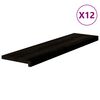 vidaXL Laiptų pakopos, 12 vnt., rudai juodos, 100x30x2 cm, ąžuolo