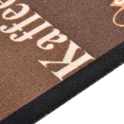 vidaXL Virtuvės kilimas, rudas, 45x150cm, plaunamas, užrašai Coffee