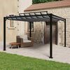 vidaXL Pavėsinė su žaliuzių stogu, antracito, 3x3m, audinys/aliuminis