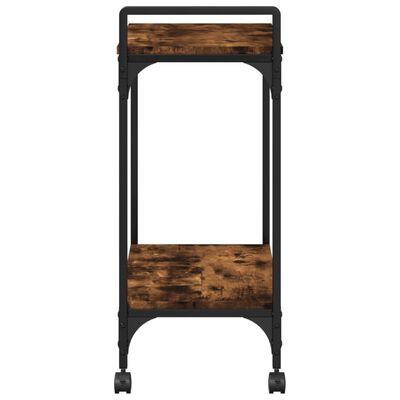 vidaXL Virtuvės vežimėlis, dūminio ąžuolo, 60,5x31x72,5cm, mediena