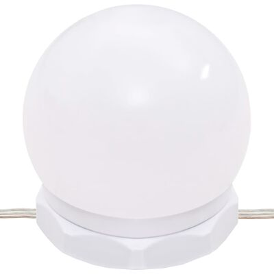 vidaXL Kosmetinis staliukas su LED, baltas, 96x40x142cm, blizgus