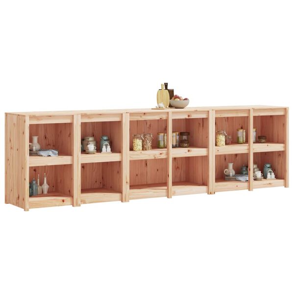 vidaXL Lauko virtuvės spintelės, 4vnt., pu&scaron;ies medienos masyvas