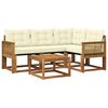 vidaXL Lauko sofos komplektas su pagalve 5 pcs Natūralus ir grietinėlė