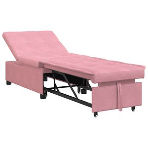 vidaXL Sofa lova Rožinė 194 x 67 x 82 cm Aksomas