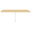 vidaXL Markizė su LED/vėjo jutikliu, geltona/balta, 600x350cm