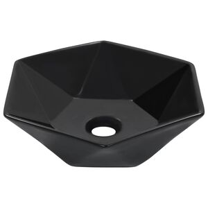 vidaXL Praustuvas, juodos sp., 41x36,5x12cm, keramika