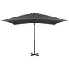 vidaXL Gembinis skėtis su aliuminio stulpu, antracito, 250x250cm