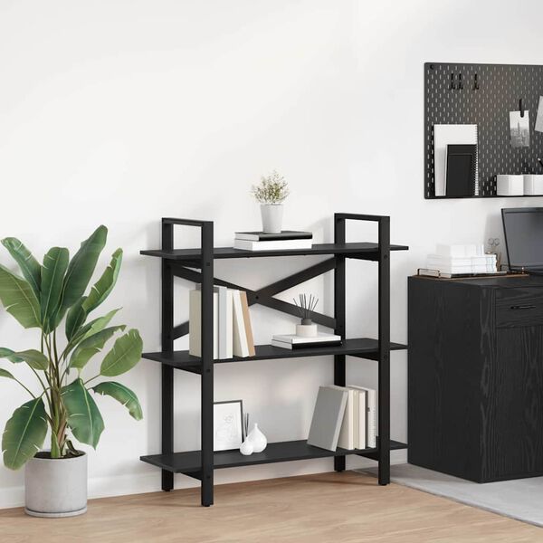 vidaXL Knygų lentyna Juodas ąžuolas 100 x 33,5 x 102 cm