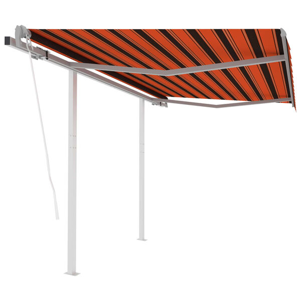 vidaXL Automatiniu būdu i&scaron;traukiama markizė, oranžinė/ruda, 3x2,5m