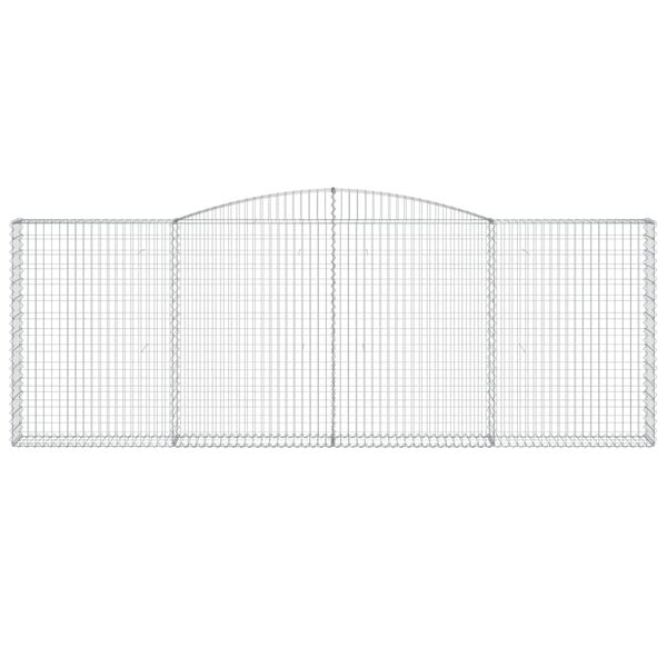 vidaXL Išlenkti gabiono krepšiai, 2vnt., 400x30x140/160cm, geležis