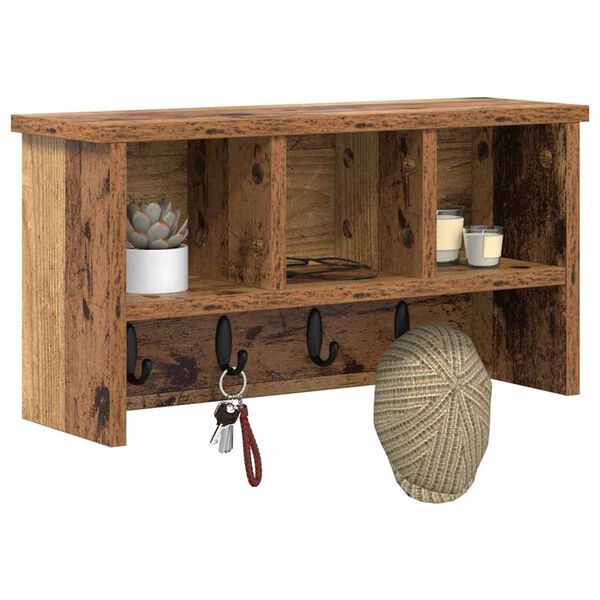 vidaXL Prikabinamas paltas su lentyna Sena mediena 50 x 16 x 26 cm