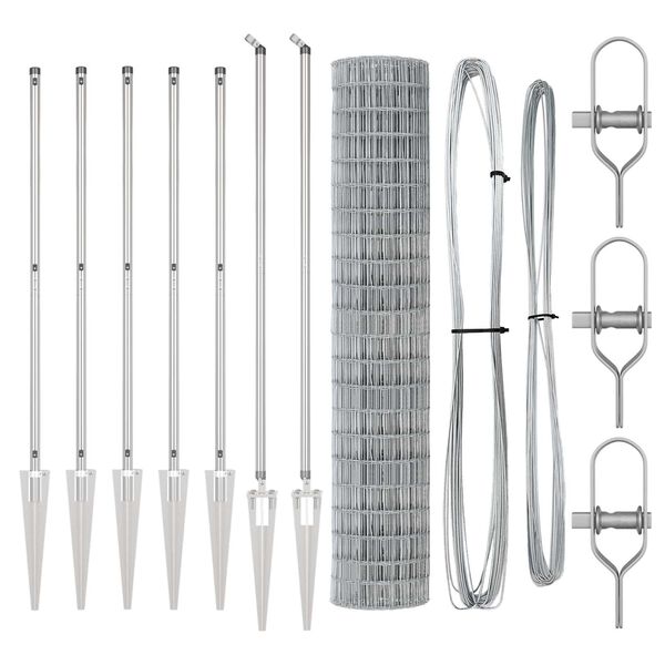 vidaXL Tvora su stulpais Sidabro 1,5 x 10 m Plienas