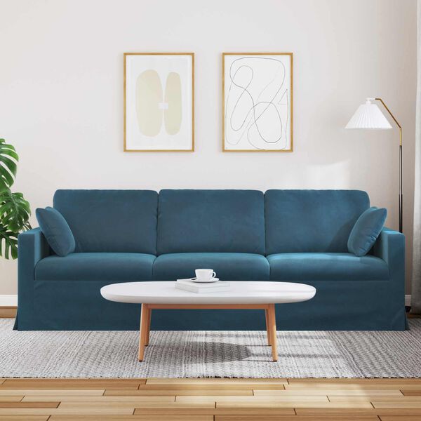 vidaXL Sofa Mėlyna 228 x 78 x 80 cm Aksomas