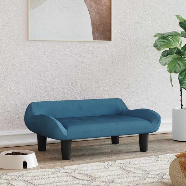 vidaXL Lova &scaron;unims, mėlynos spalvos, 70x40x24cm, aksomas