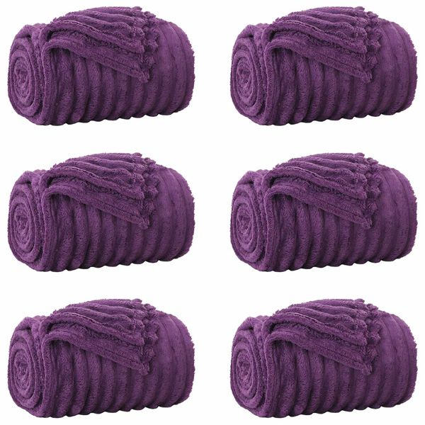 vidaXL Mesti antklodės 6 pcs Violetinė 240 x 220 cm Flysas