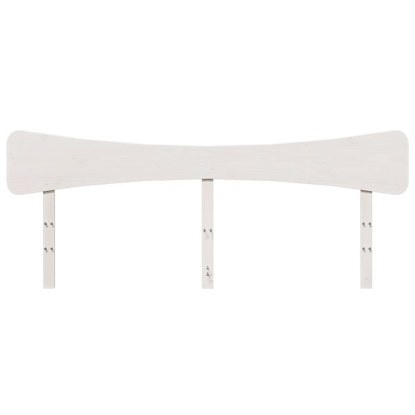 vidaXL Galvūgalis, baltos spalvos, 200cm, pu&scaron;ies medienos masyvas