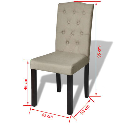 vidaXL Valgomojo kėdės, 4 vnt., šviesiai rudos spalvos, audinys