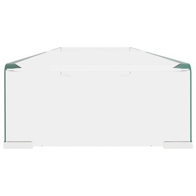 vidaXL TV stovas/monitoriaus pakyla, skaidrus stiklas, 110x30x13 cm