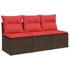 vidaXL | Sodo sofa | su pagalve Ruda 165 x 62 x 69 cm Poli ratanas