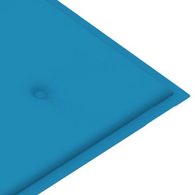 vidaXL Batavia suoliukas su mėlyna pagalve, 120cm, tikmedžio masyvas