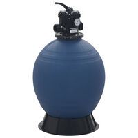 vidaXL Smėlio filtras baseinui su 6 pozicijų vožtuvu, mėlynas, 560mm