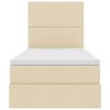 vidaXL Lova su daiktų laikymo vieta ir LED su LED Kremas 100 x 200 cm
