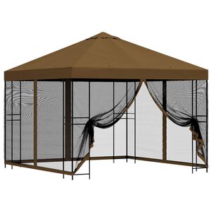 vidaXL Sodo pavėsinė su &scaron;oninėmis sienelėmis 3 x 3 m Taupe