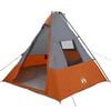 vidaXL Tipi palapinė Pilka ir oranžinė 383 x 338 x 217 cm tafta