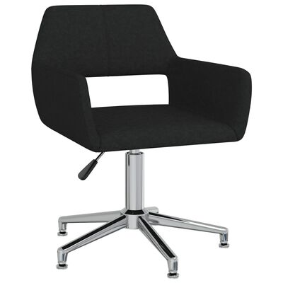 vidaXL Pasukamos valgomojo kėdės, 4vnt., juodos spalvos, audinys