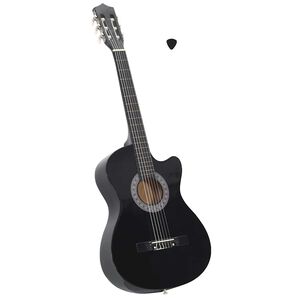 vidaXL Klasikinė gitara, juodos spalvos, 38", 6 stygos