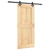 vidaXL Slankios durys Natūrali ir juoda 90 x 210 cm