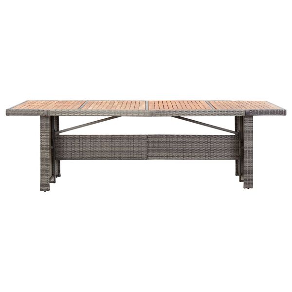 vidaXL Valgomojo komplektas su pagalvėmis, 9 dalių, pilkas, ratanas