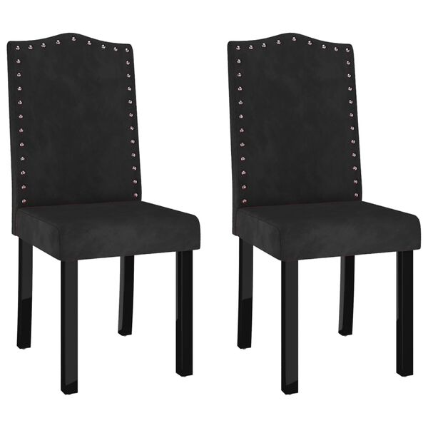 vidaXL Valgomojo kėdės, 2vnt., juodos spalvos, aksomas