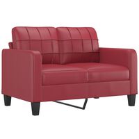 vidaXL Dvivietė sofa, raudonojo vyno spalvos, 120cm, dirbtinė oda