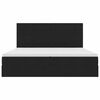 vidaXL Lova su daiktų laikymo vieta ir LED Juoda 200 x 200 cm Aksomas