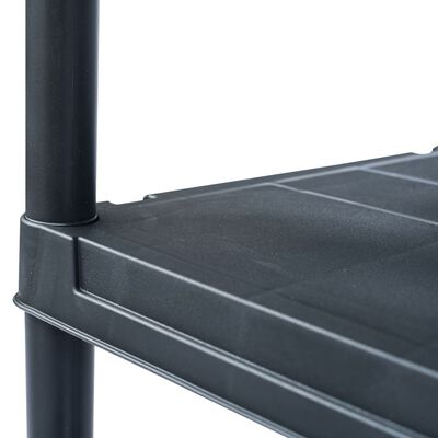 vidaXL Sandėliavimo lentyna, juoda, 90x60x180cm, plastikas, 500kg