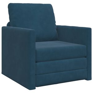 vidaXL Sofa lova Mėlyna 74 x 77 x 81 cm Aksomas