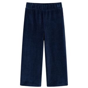 vidaXL Vaiki&scaron;kos kelnės, tamsiai mėlynos spalvos, velvetas, 92 dydžio
