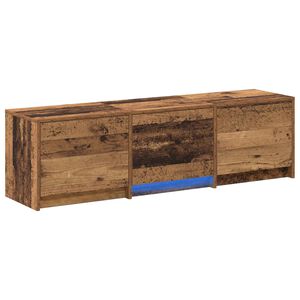 vidaXL TV spintelė su LED su stalčių Senas medis 140 x 34 x 40 cm