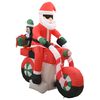 vidaXL Pripučiamas Kalėdų Senelis ant motociklo, LED, IP44, 160cm