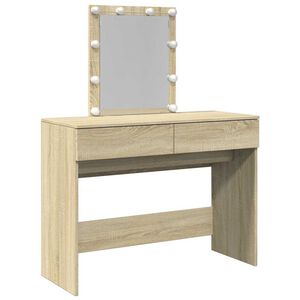vidaXL Kosmetinis staliukas su LED, sonoma ąžuolo, 100x40x130cm