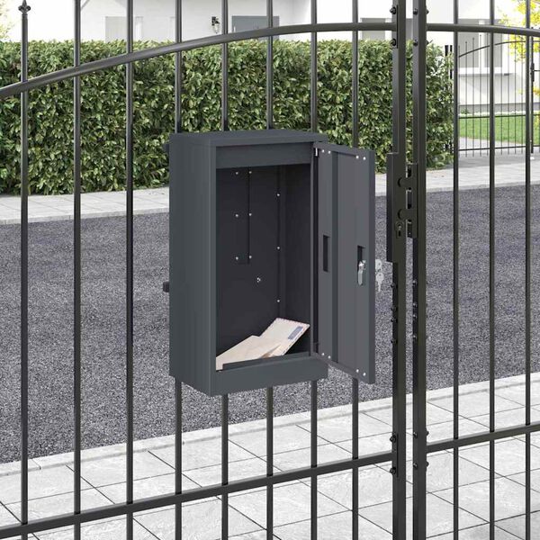 vidaXL mailbox Antracitas 30 x 23 x 55 cm Plienas