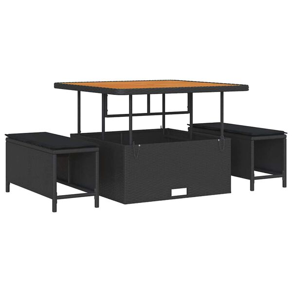 vidaXL Sodo Sofų Rinkinys su pagalve Juoda 100 x 100 x 71 cm