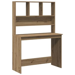 vidaXL Ra&scaron;omasis stalas su lentynomis, artisano, 102x45x148cm, mediena