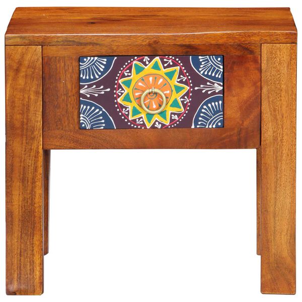 vidaXL Šoninis stalas Ruda 40 x 30 x 36 cm Akacijos medienos masyvas